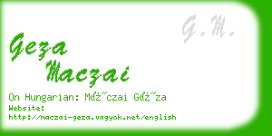 geza maczai business card